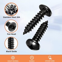 MewuDecor #8 x 3/8″ Pan Head Self Tapping Screws Sheet Metal Wood Screws,…