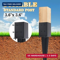 2 Pcs 22-inch 4″x4″ Fence Post Anchor Ground Spike(Internal 3.6″x3.6″) | Metal P