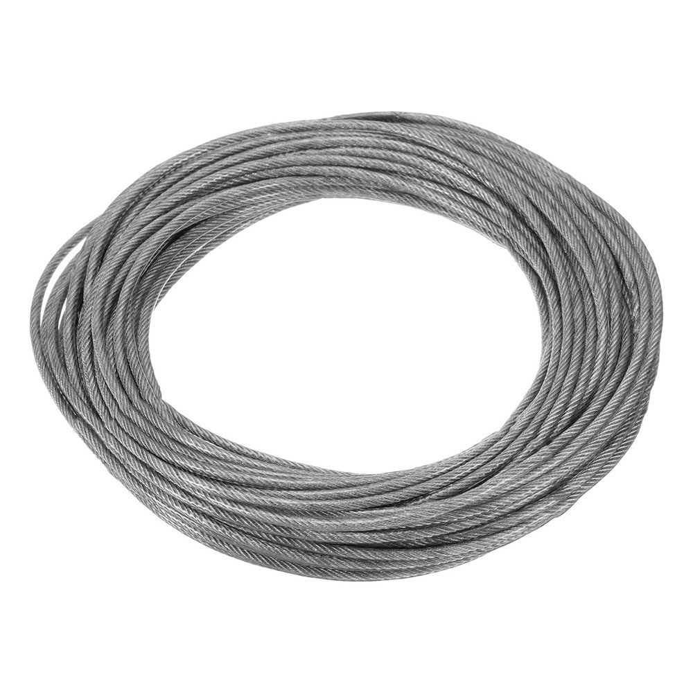 3/32″ (2.5mm) 50ft 304 Stainless Steel Cable Wire Rope 7 x 7 Strands PVC Coated