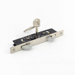 1PCS Stainless Steel Hanging Door Pull Gate Double Hooks Lock Stealth Lock w/Key