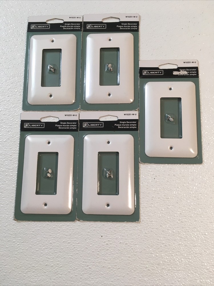 Five (5) Liberty W10251-W-U Decorator Rocker/GFI Wall Plates ~ One / Single Gang