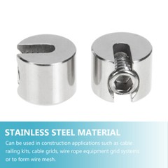 2 Pcs Stainless Steel Screw Clamp Wire Rope Clip Chuck Cable Saddle Fastener