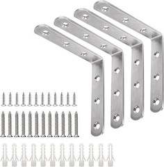 Rustproof 4 Pack L Brackets 4×4 Inches Heavy Duty Shelf Support