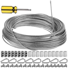 1 Set Stainless Steel Wire Rope Kit Durable Outdoor Hanging Rigging Silver