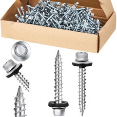 Metal Roofing Screws (500) #10 x 1-1/2″ Zinc Hex × 1-1/2”,