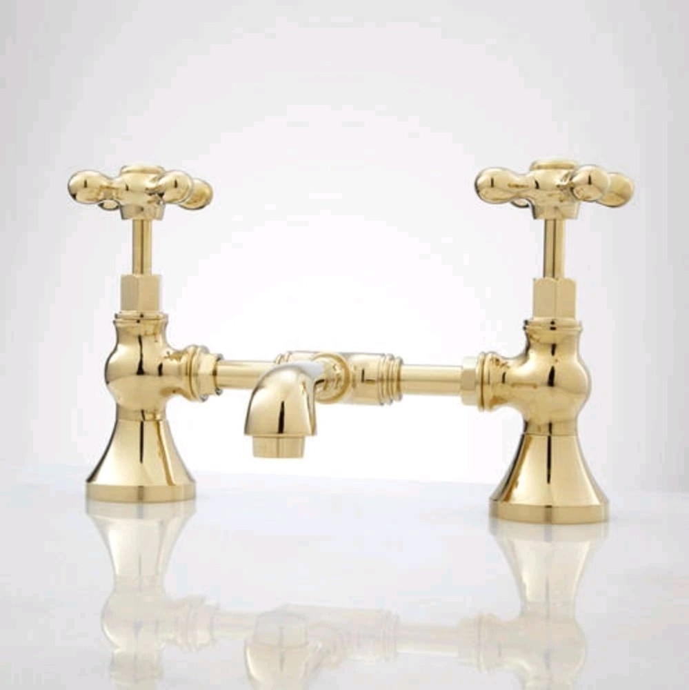 Signature Hardware Bridge Lavatory Faucet w Mushroom Type Overflow Drain