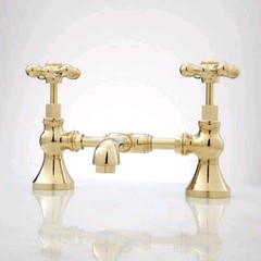 Signature Hardware Bridge Lavatory Faucet w Mushroom Type Overflow Drain
