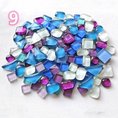 200g Sparkly Glitter Glass Mosaic Tile Mixed Color Shape for DIY Art Crafts