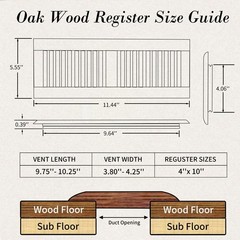 2PC 4×10 Inch White Oak Wood Floor Register Vents Cover – Drop in Register wi…