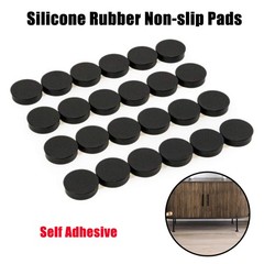 Black Self Adhesive Backing Silicone Rubber Non-slip Pads Protector Round/Curved