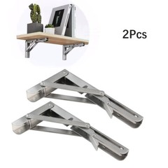 2pcs Folding Shelf Brackets Heavy Duty Wall Mounted Triangle Shelf Bracket kit