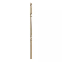 Stair Parts 4010 48 In. X 3 In. Unfinished Poplar Ball Top Half Newel Post for S
