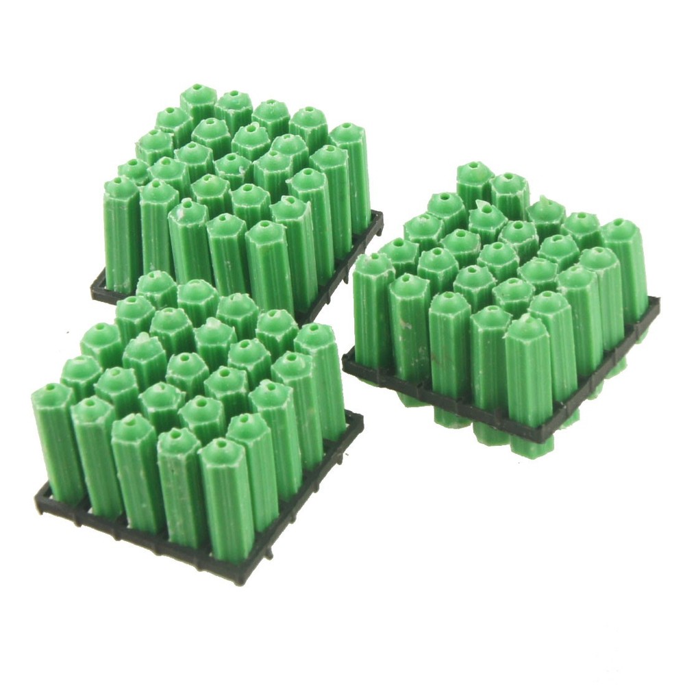 25 x 8mm Dia Green Nonslip Masonry Plastic Wall Connector Fasteners