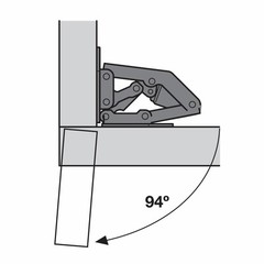 Hafele 94° Easy Mount Hinge With And Without Spring – 2 Pack