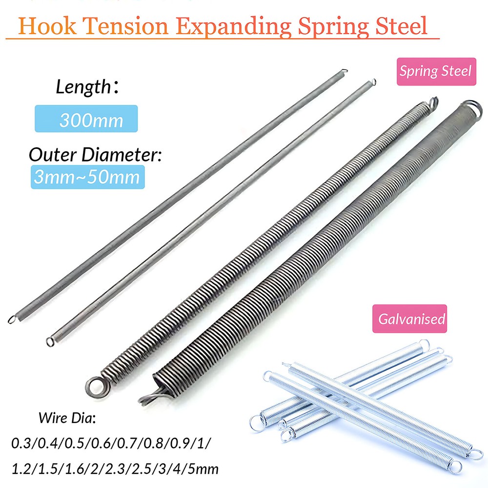 Extension Spring Expansion Tension Springs – Spring Stee/Galvanized Length 300mm