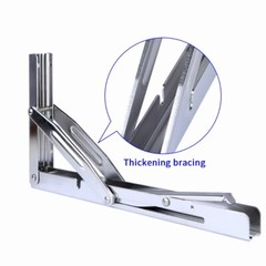 Pair S/S Folding Bracket Holder Support for Seat Desk Table Leg Bench Shelf 14″