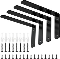 Durable Black Corner Braces, 5″ x 3″, 35lb Capacity – Pack of 4 for Shelving