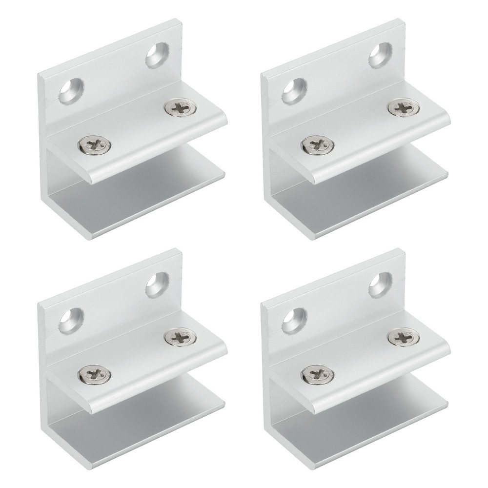4Pcs F Shape 48mm Glass Clamp for 13-16mm Thick Adjustable Glass Support, Silver