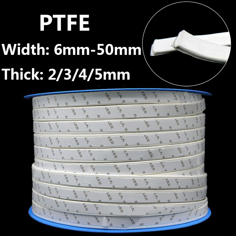 PTFE Sealing Strip Self Adhesive Back Band Flexible Elastic Gasket Tape White