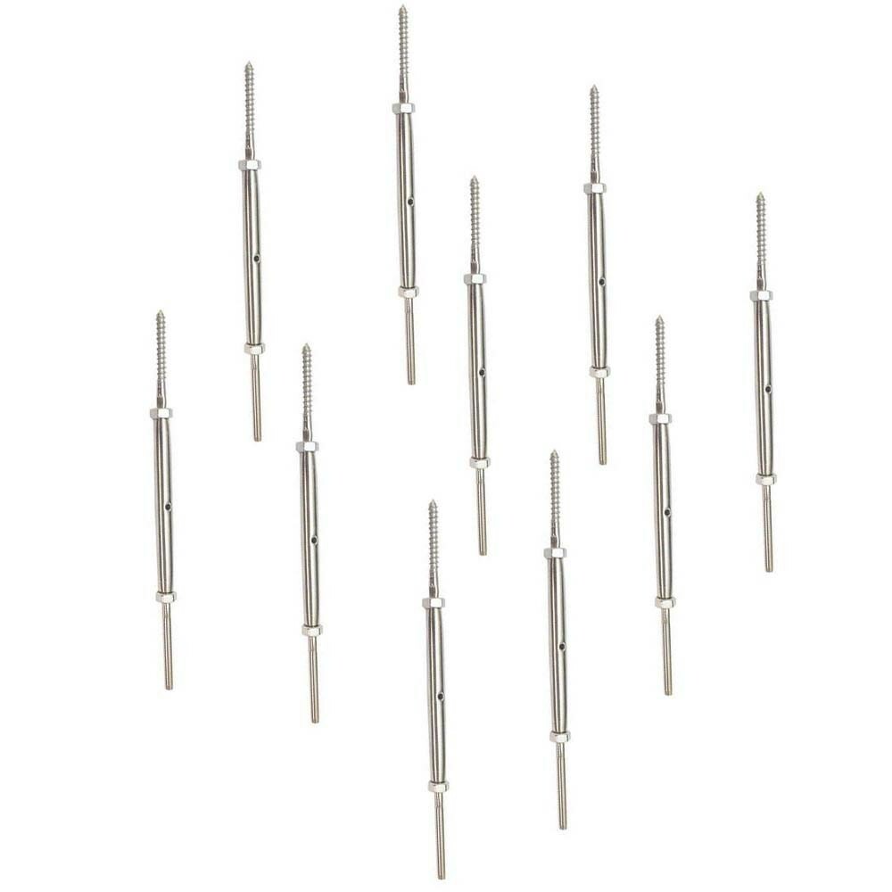 10 Pcs 316 Stainless Steel Hand Swage Tensioner For 1/8 inch Cable Railing