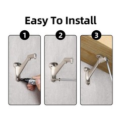 HOME MASTER HARDWARE Handrail Stair Brackets 3″ Heavy 3 Pack, Satin Nicke