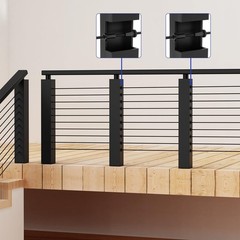 120 Pack Black Cable Railing Protector Sleeves T316 Stainless Steel Wood Post