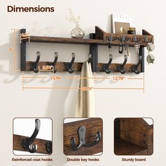 Evermagin 29 Coat Rack Wall Mount Shelf 4 In 1 Coat And Key Hanger 11 Metal