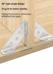 12 PCS Heavy Duty Triangle Corner Bracket L Shape Joint Connector for Cabinets
