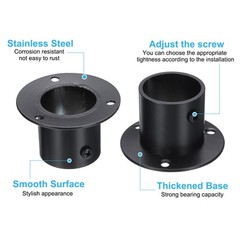4Pcs Stainless Steel Closet Rod Brackets 1.25inch Black
