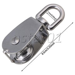 M25 Stainless Steel Swivel Snatch Fixed Single Pulley Blocks Set of 12 Silver