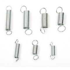 200Pcs Spring Assortment Galvanized Spiral Extension Springs Silver Durable Set