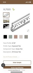 Armstrong Ceilings Suprafine XL 60-pack 24-in Galvanized Steel White Cross Tee