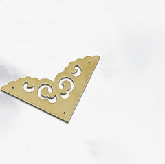 5 /6.5cm Vintage Brass Corner Braces Bracket Wrap Angle Corner Code Door Protect