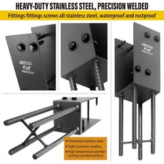 4″x4″ (Actually 3.5″x3.5″) Heavy Duty U-Shaped Fence Post Holder Bracket, Wet…