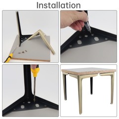 Hojlkld 9.8 Inch Heavy Duty Furniture Legs Antique Bronze Metal Triangle