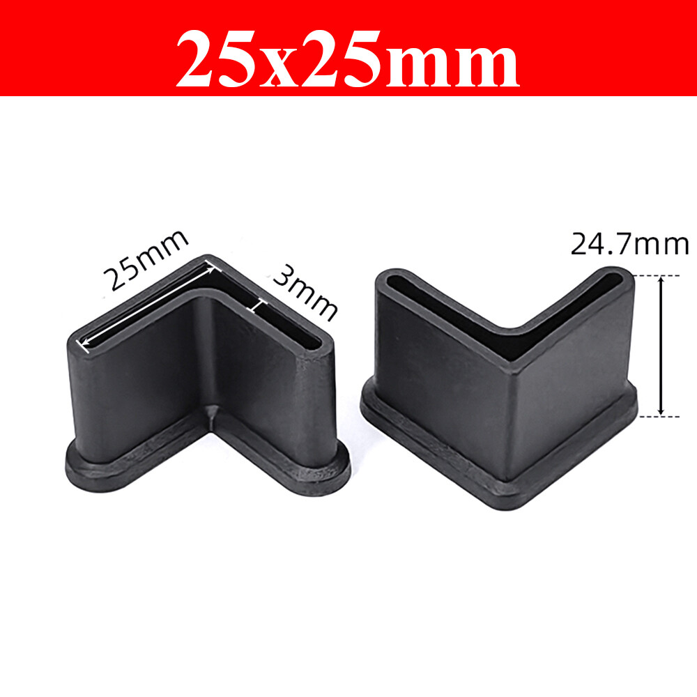 PVC Rubber L Blanking End Caps Covers Angle Iron Bar Rack Chair Feet Leg Sleeve