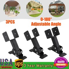 3PCS Adjustable Roof Beam Bracket Kit – 0-180° Angle, Durable Iron Construction