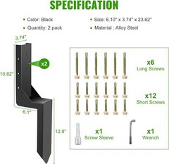ATCWF 2-Pack 3.74″ Fence Repair Kit – 24in Heavy Spikes for Wooden Posts