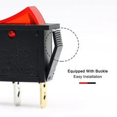 15A 250V/20A 125V 3 Pin AC Rocker Switch KCD3 Switch 5 Pcs Red