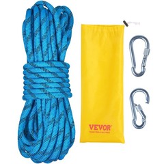 VEVOR Static Climbing Rope, 32 ft Outdoor Rock Rope with 32 ft, Blue
