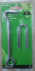 Hardware Essentials Gate Hook with Staples Zinc Plated Steel 6″