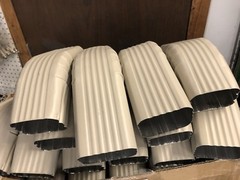 LOT 40 Aluminum Gutter Downspout Style 3 A Elbows Offset Tan 2 1/4″ x 3″