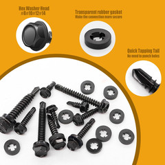 840Pcs #14#12#10#8 Self Tapping Screws for Metal,410 Stainless Steel Screws Asso