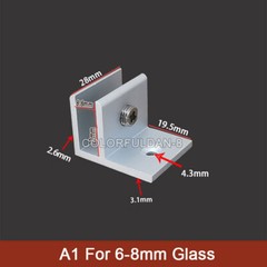 10PCS Aluminum F Type Glass Clamps Shelf Brackets Holder Supports Clips Black