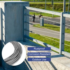3/64″ (1.2mm) 50ft 304 Stainless Steel Cable Wire Rope 7 x 7 Strands PVC Coated