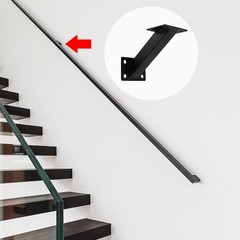 2 Pcs Black Handrail Brackets Stair Railing Bracket for Indoor Stairs Home