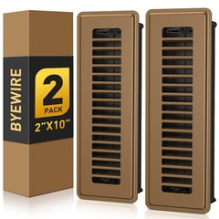 BYEWIRE Floor Register 2×10, 2 Pack Floor Vent Covers, Adjustable Steel Air S…
