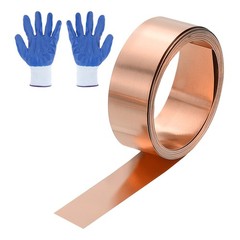 3.28ft Copper Sheet Roll, 1000x10x1mm Pure Copper Strip with Gloves