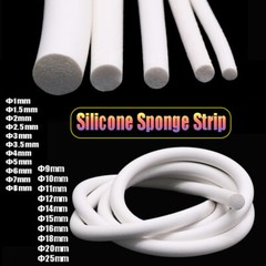 Silicone Rubber Sponge Strip Round Foaming Sealing Strip φ1-30mm For Door Window