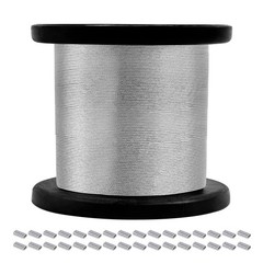 316 Stainless Steel Cable, 400FT 1/32IN Wire Rope 7 * 7 Strand with 100Pcs Al…